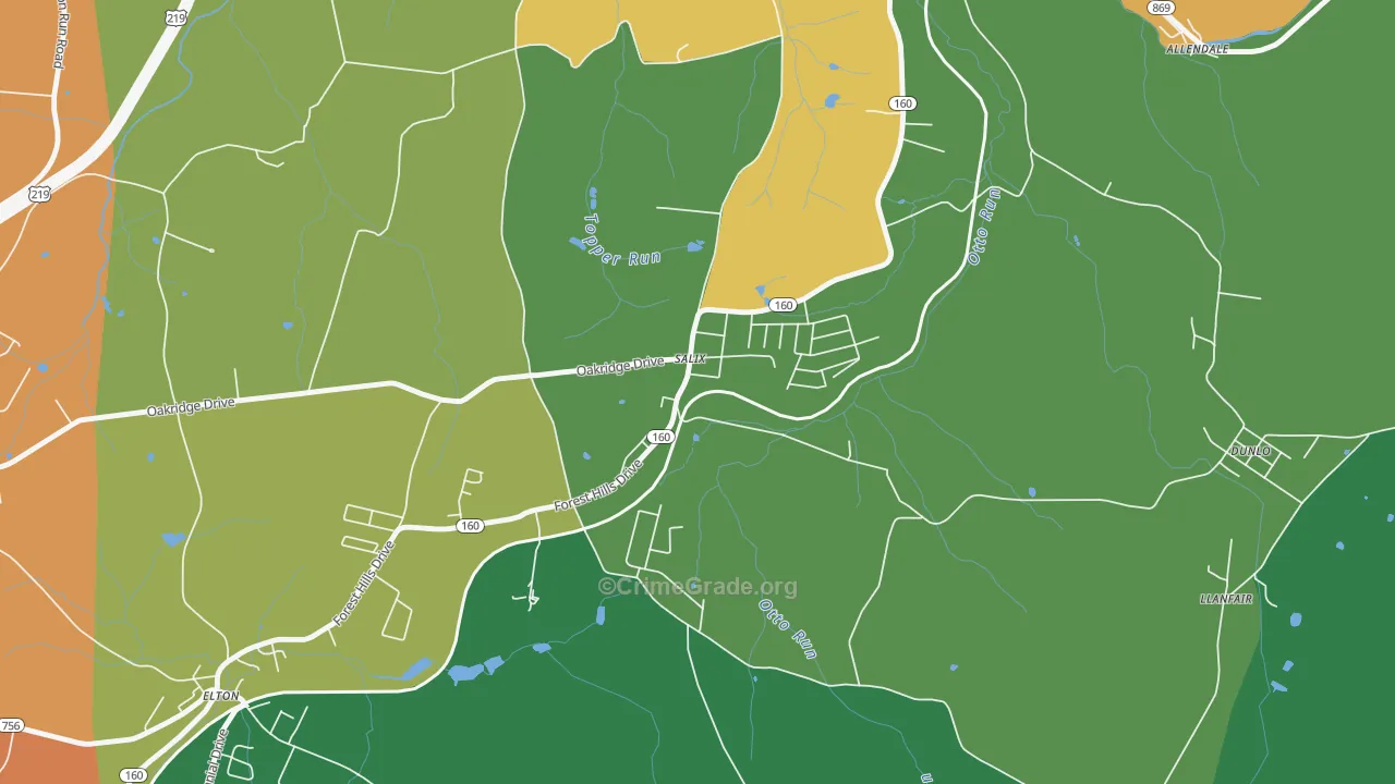 Salix, PA Map of Drug-Related Crime Rates