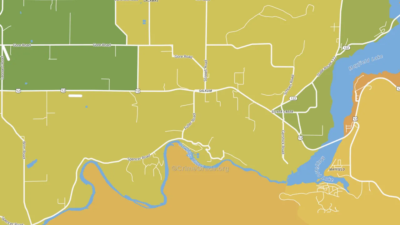 Salkum, WA Map of Drug-Related Crime Rates