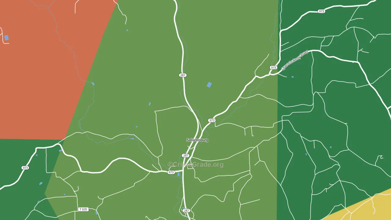 Salladasburg, PA Map of Drug-Related Crime Rates