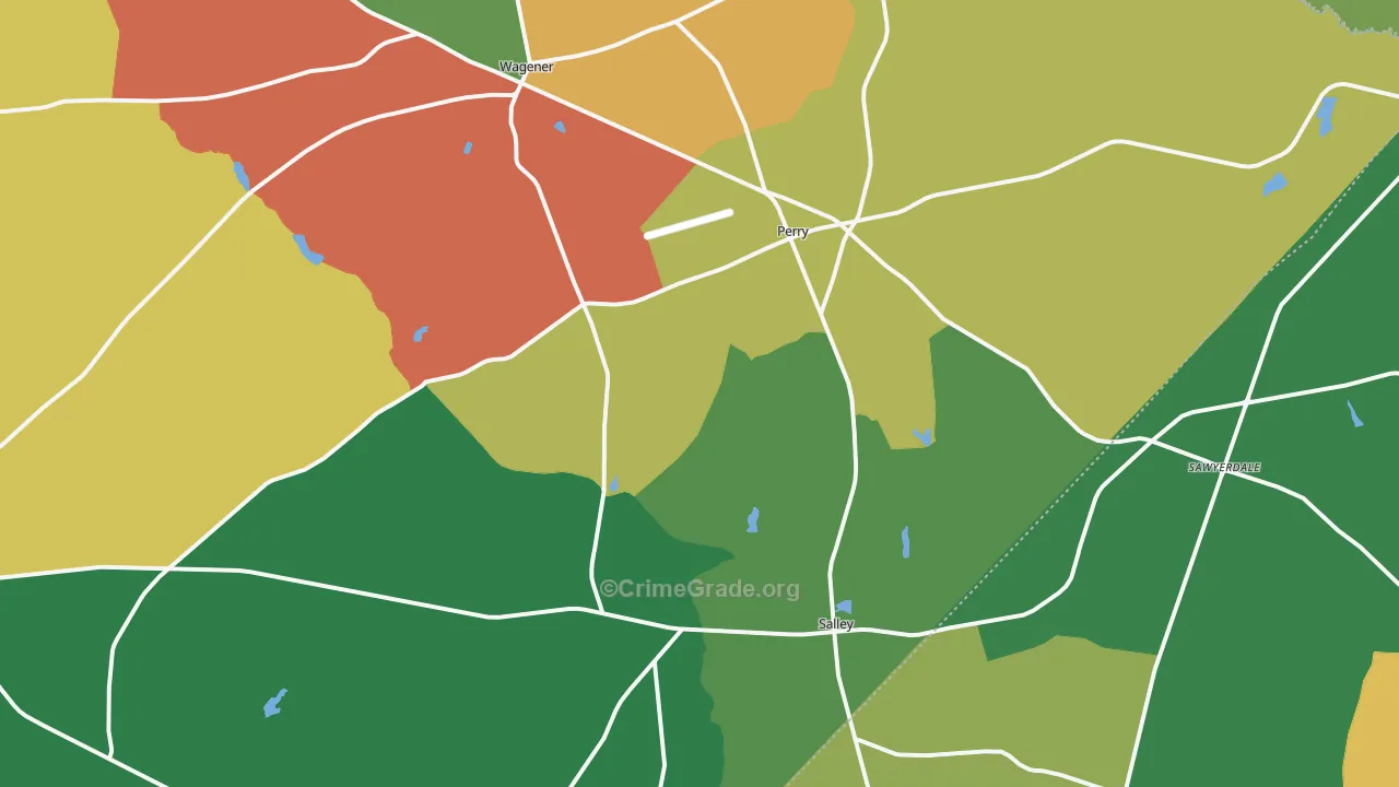 Salley, SC Map of Drug-Related Crime Rates