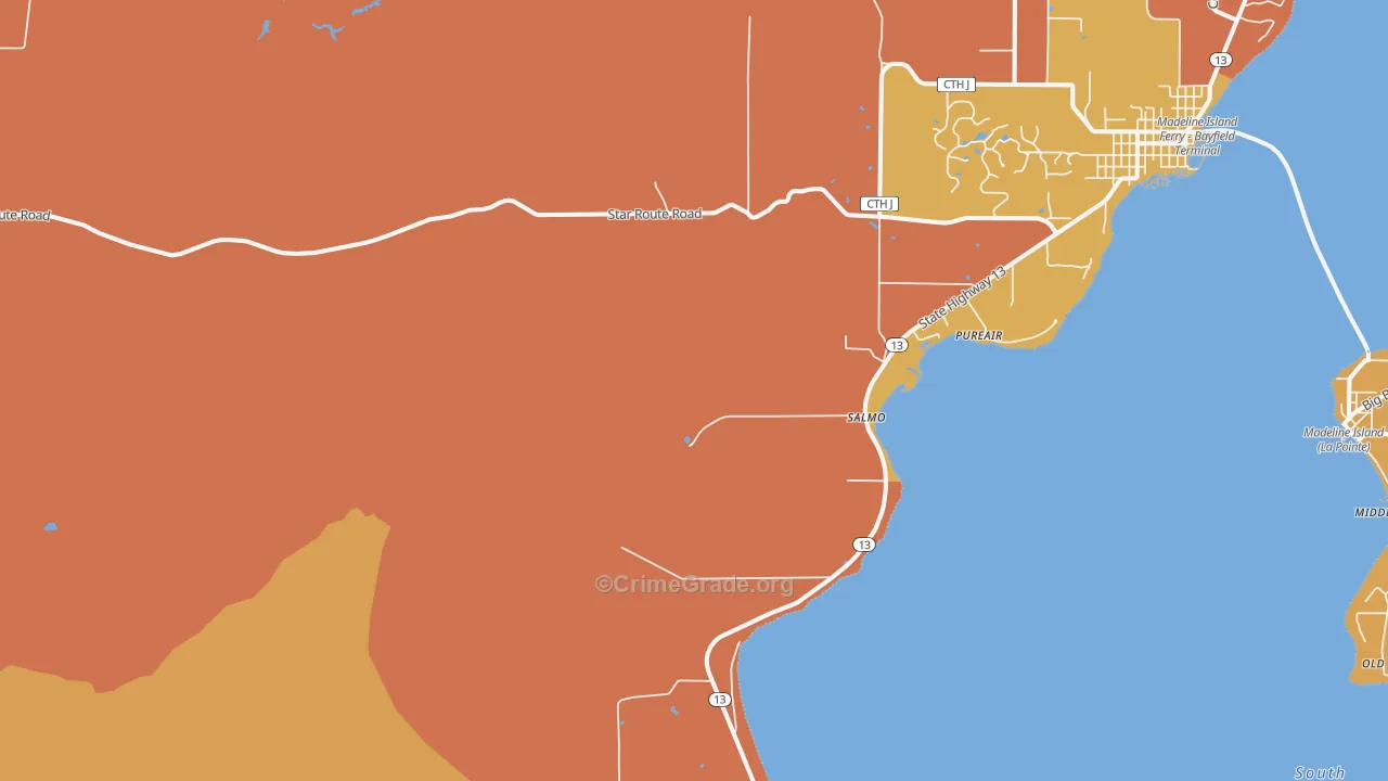 Salmo, WI Map of Drug-Related Crime Rates