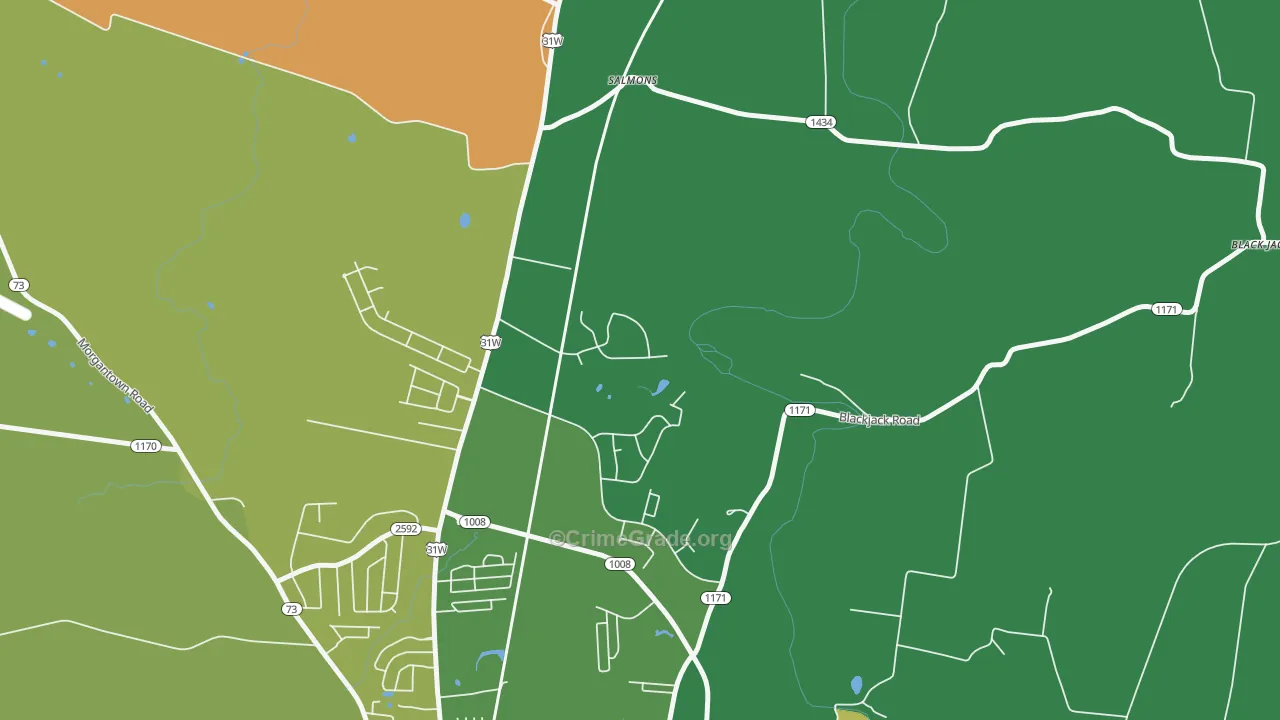 Salmon, KY Map of Drug-Related Crime Rates