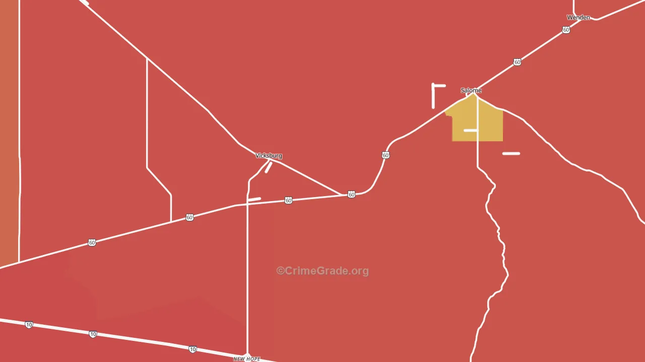 Salome, AZ Map of Drug-Related Crime Rates