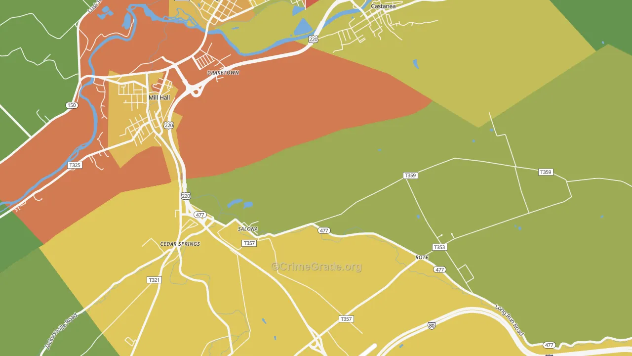Salona, PA Map of Drug-Related Crime Rates