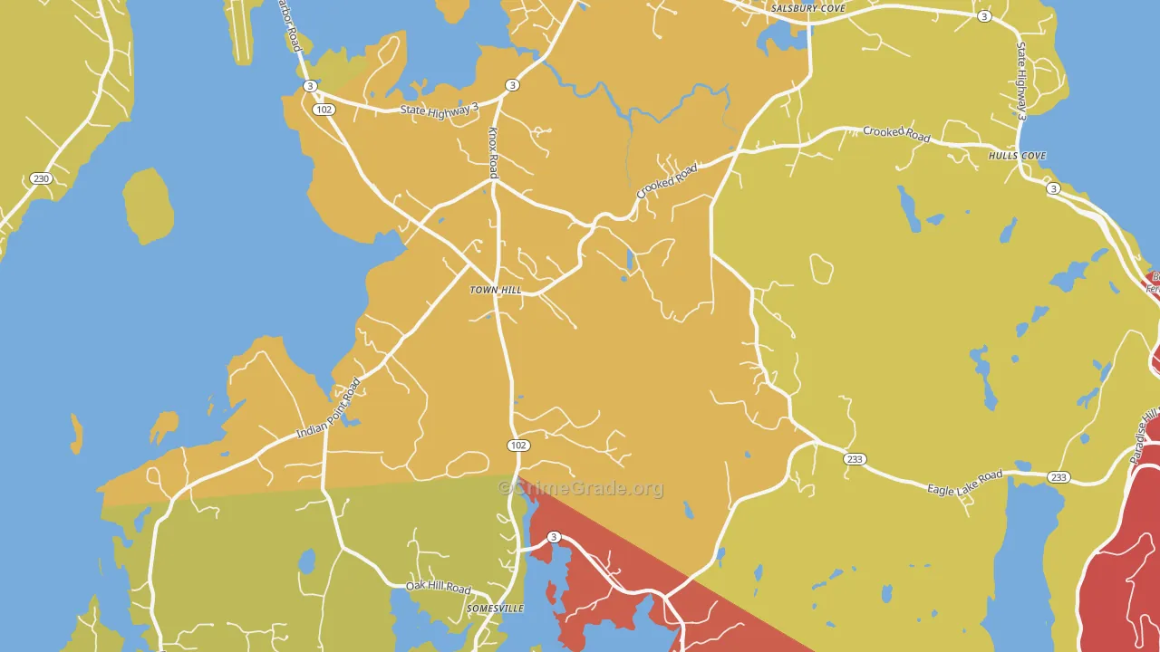 Salsbury Cove, ME Map of Drug-Related Crime Rates