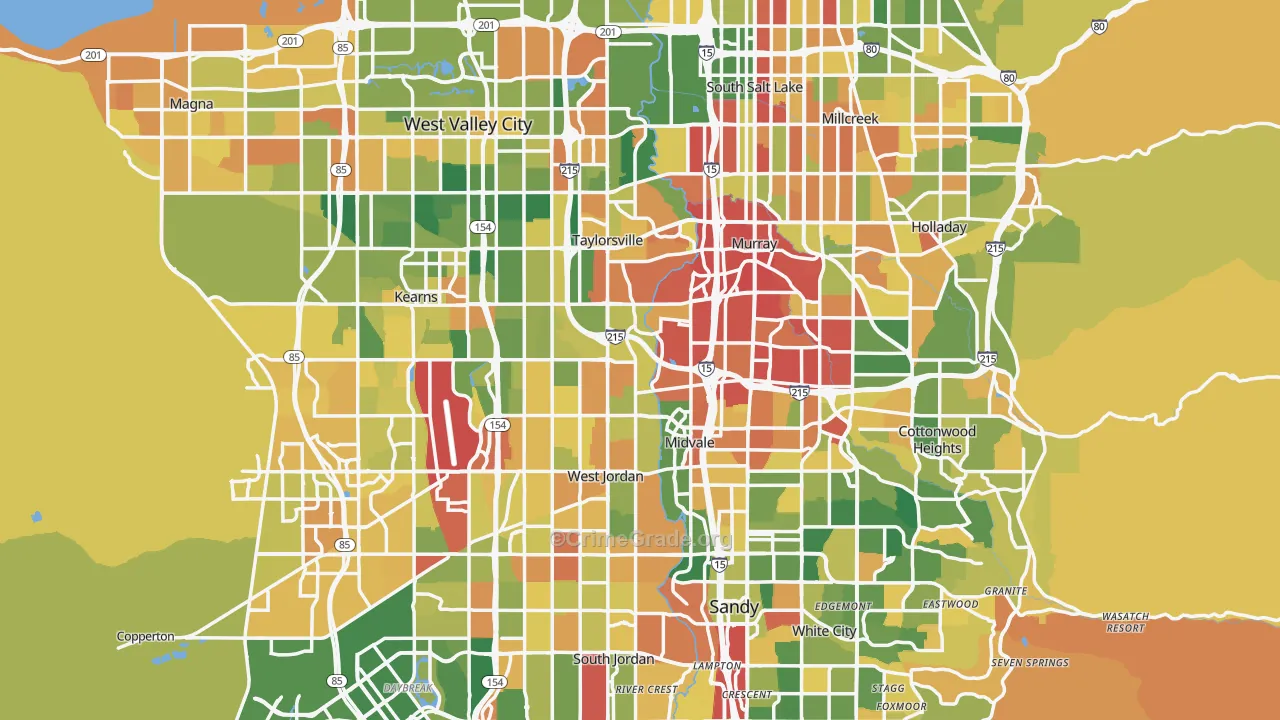 Salt Lake County, UT Map of Drug-Related Crime Rates