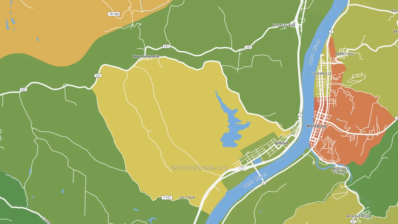 Salt Run, OH Map of Drug-Related Crime Rates