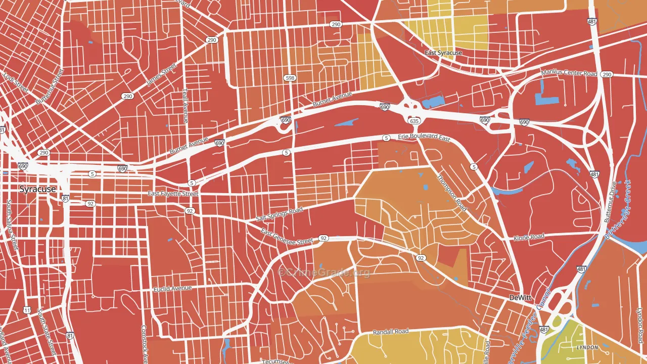 Salt Springs, Syracuse, NY Map of Drug-Related Crime Rates