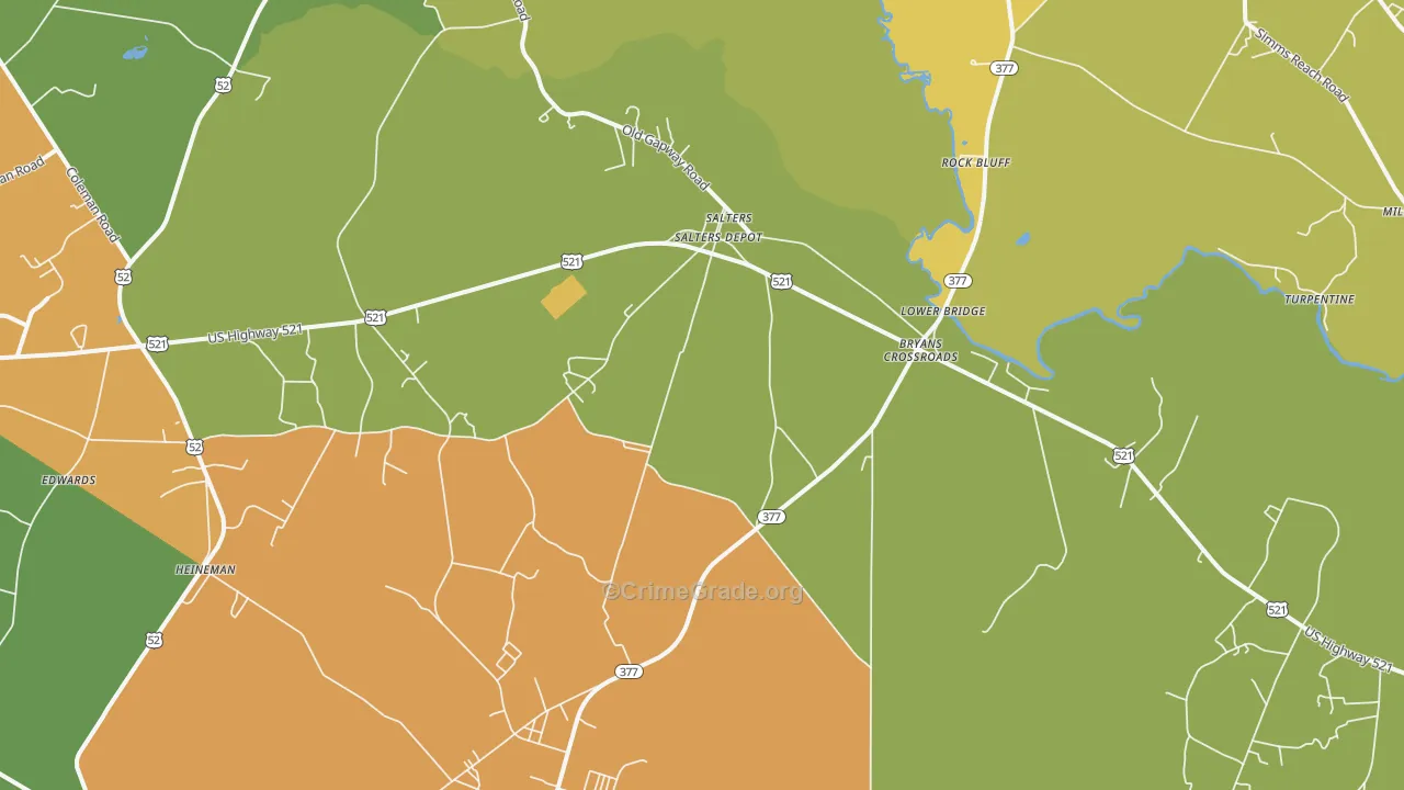 Salters, SC Map of Drug-Related Crime Rates