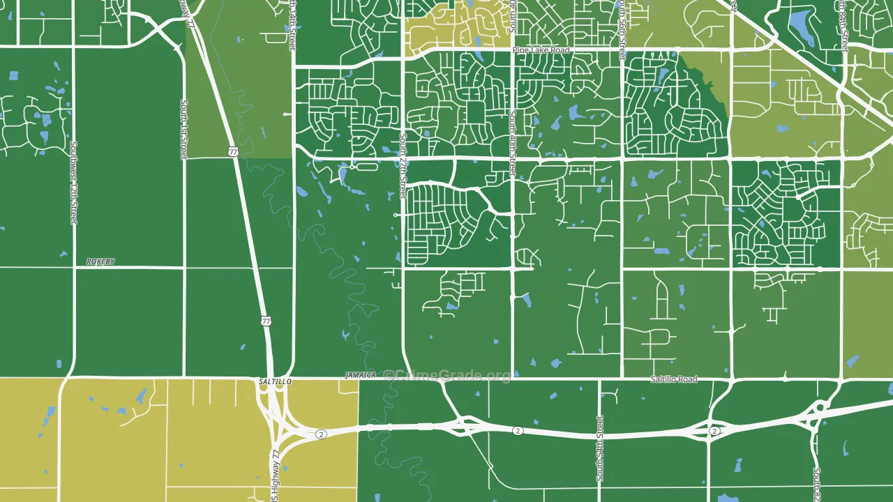 Saltillo, NE Map of Drug-Related Crime Rates