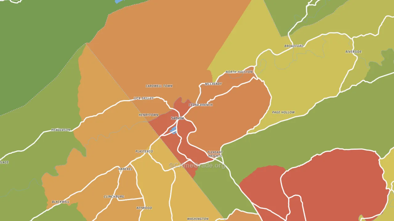 Saltville, VA Map of Drug-Related Crime Rates