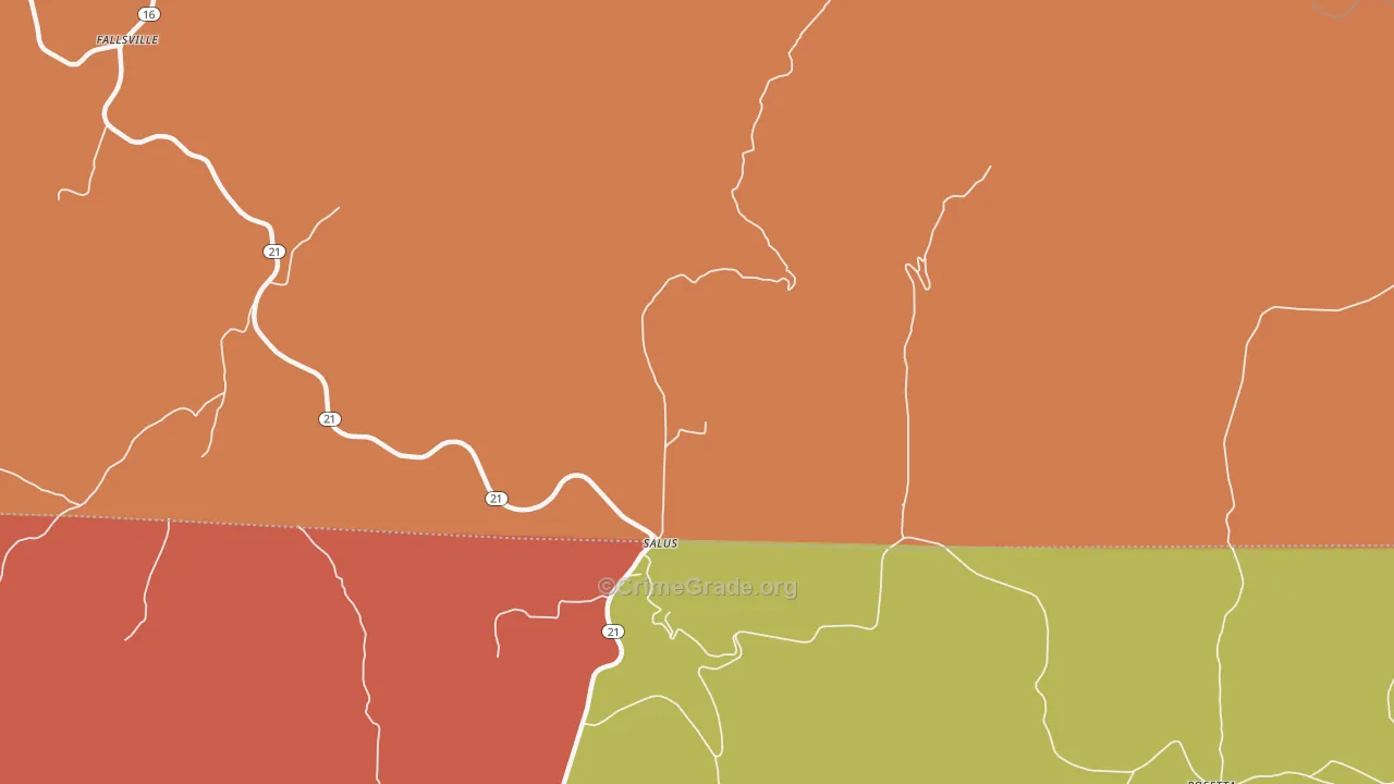 Salus, AR Map of Drug-Related Crime Rates