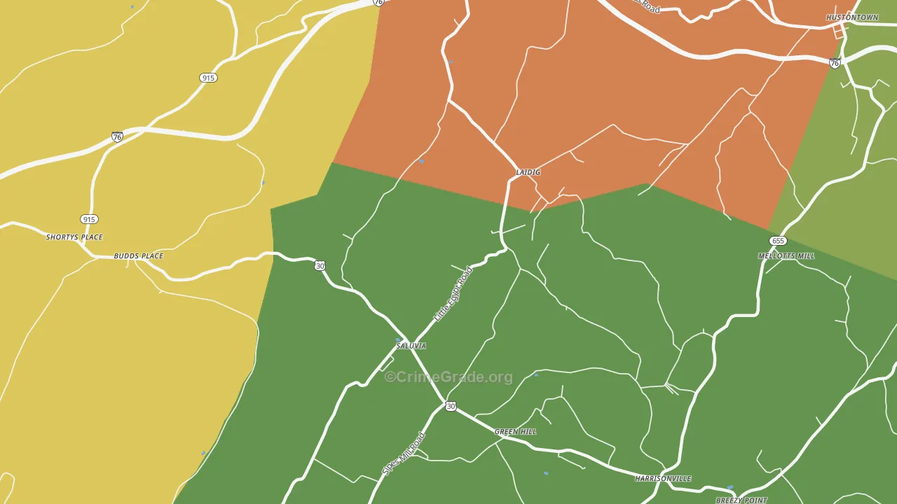Saluvia, PA Map of Drug-Related Crime Rates