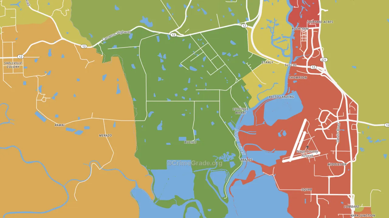 Salvador, CA Map of Drug-Related Crime Rates
