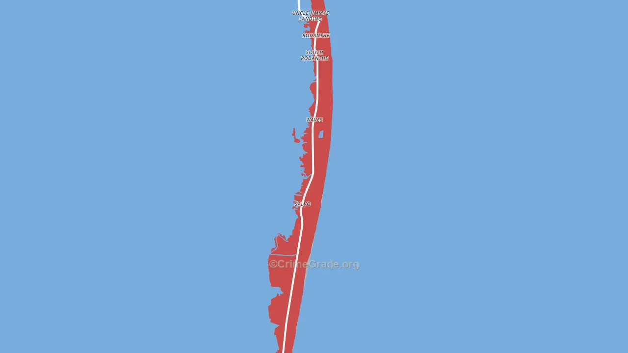 Salvo, NC Map of Drug-Related Crime Rates