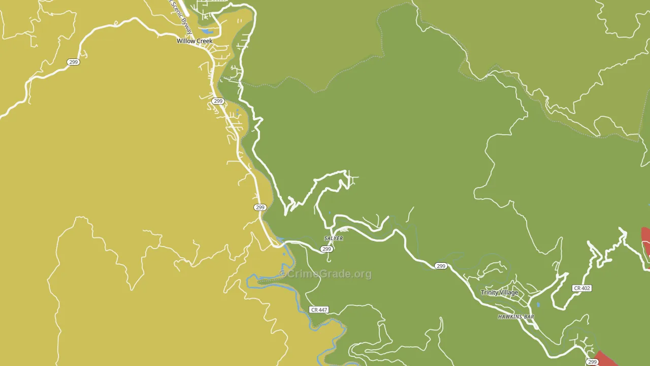 Salyer, CA Map of Drug-Related Crime Rates