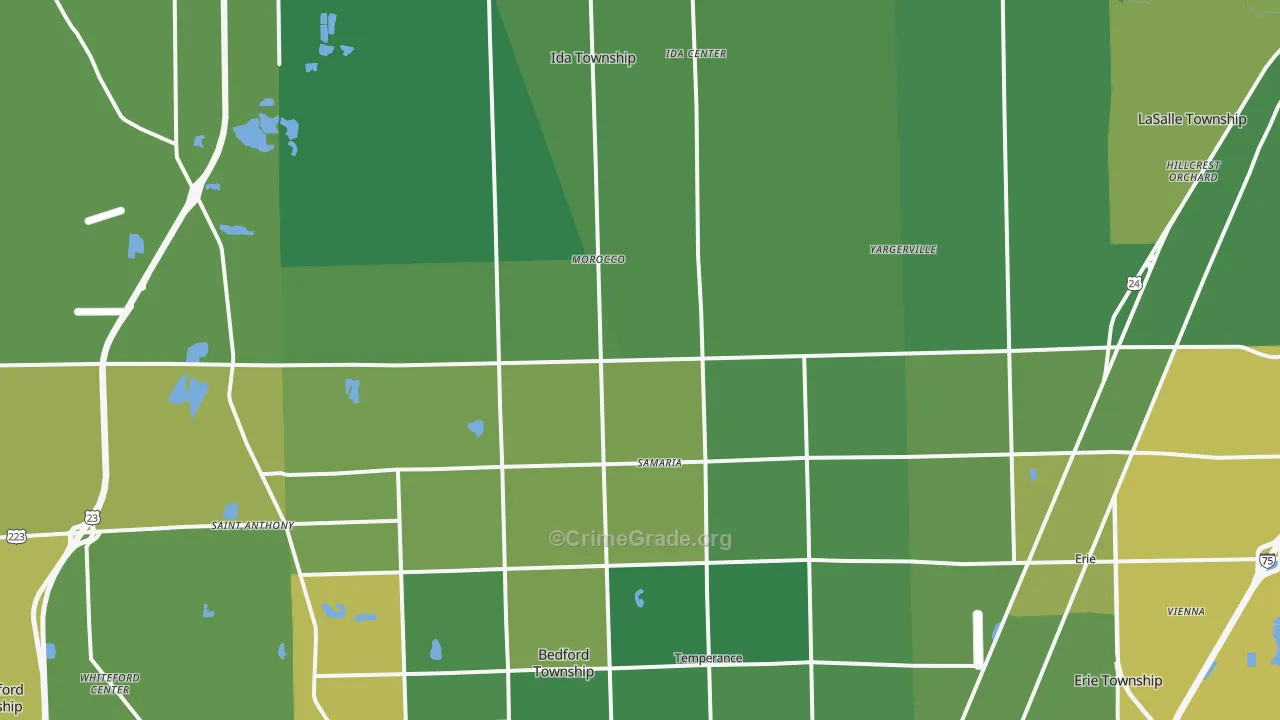 Samaria, MI Map of Drug-Related Crime Rates