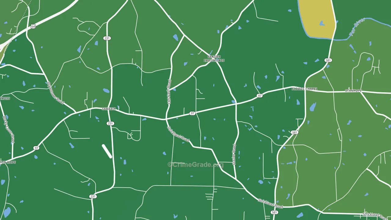 Samaria, NC Map of Drug-Related Crime Rates