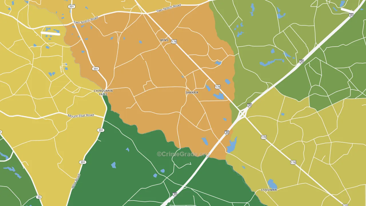 Samaria, SC Map of Drug-Related Crime Rates