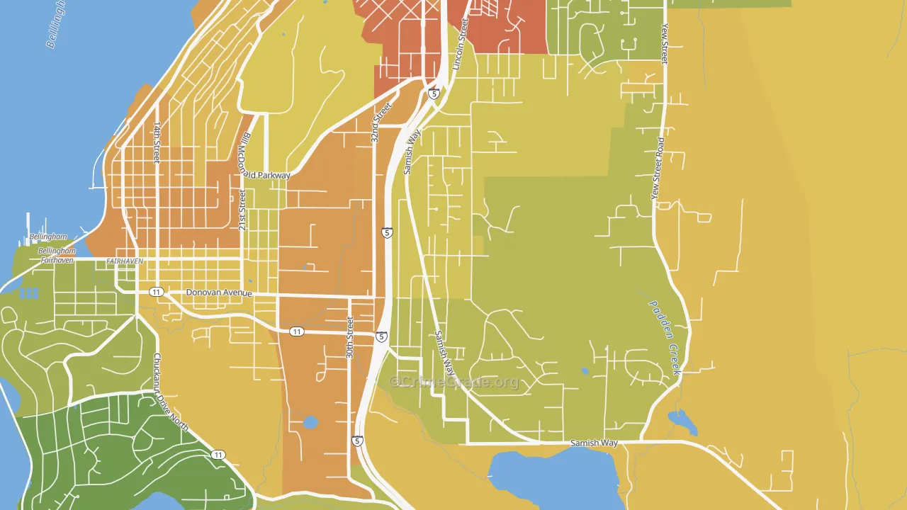 Samish Hill, Bellingham, WA Map of Drug-Related Crime Rates