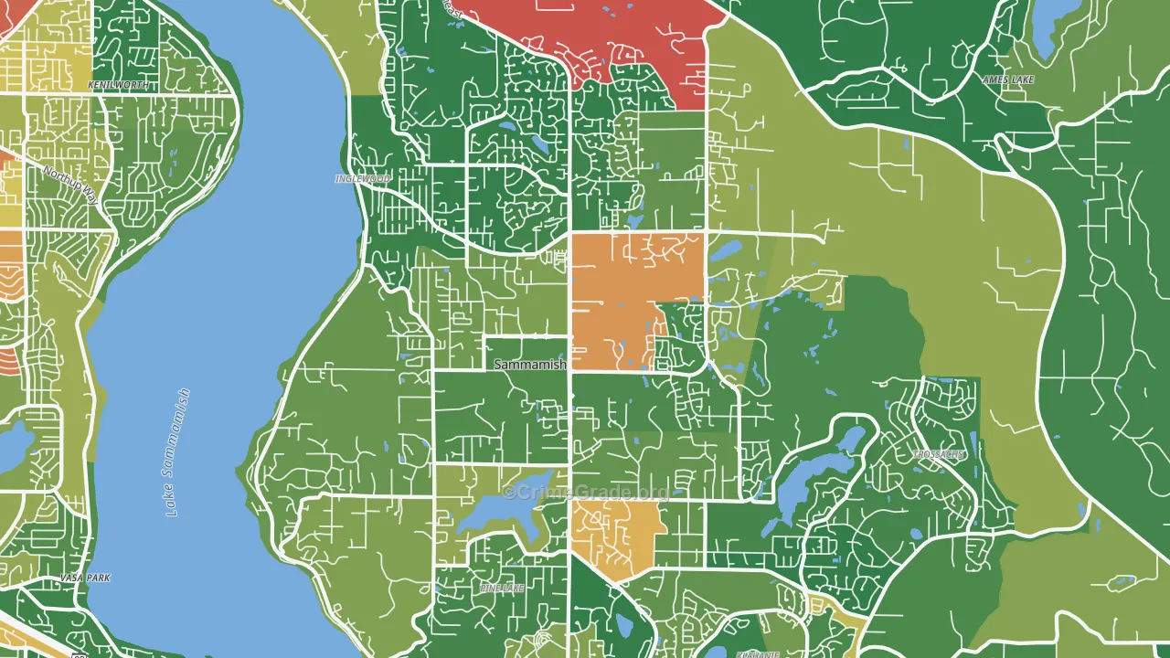 Sammamish, WA Map of Drug-Related Crime Rates