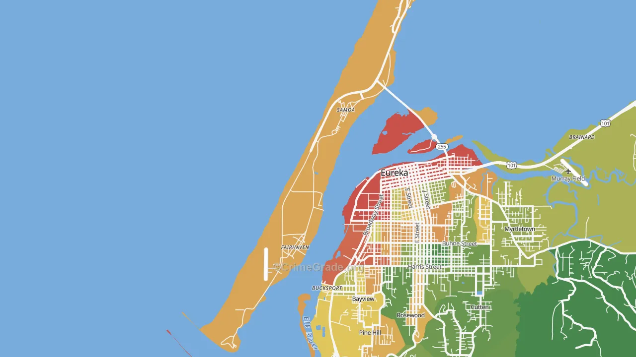 Samoa, CA Map of Drug-Related Crime Rates
