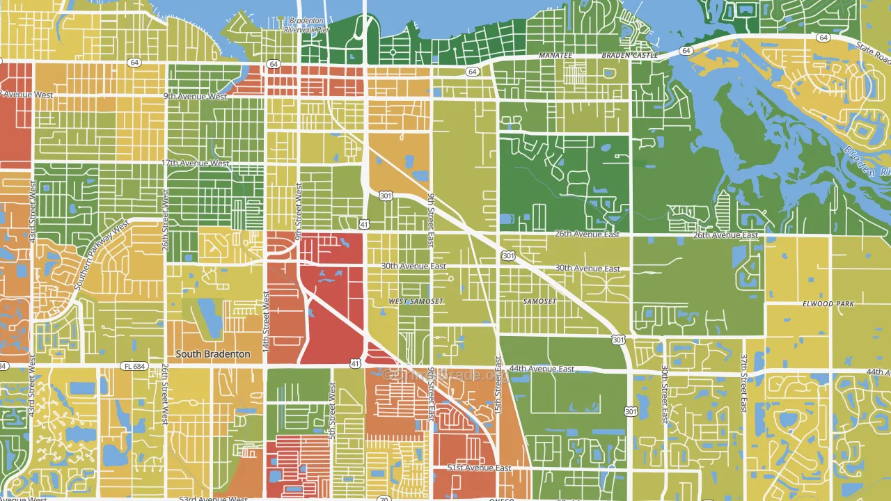 Samoset, Bradenton, FL Map of Drug-Related Crime Rates