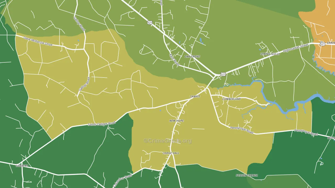 Sampit, SC Map of Drug-Related Crime Rates