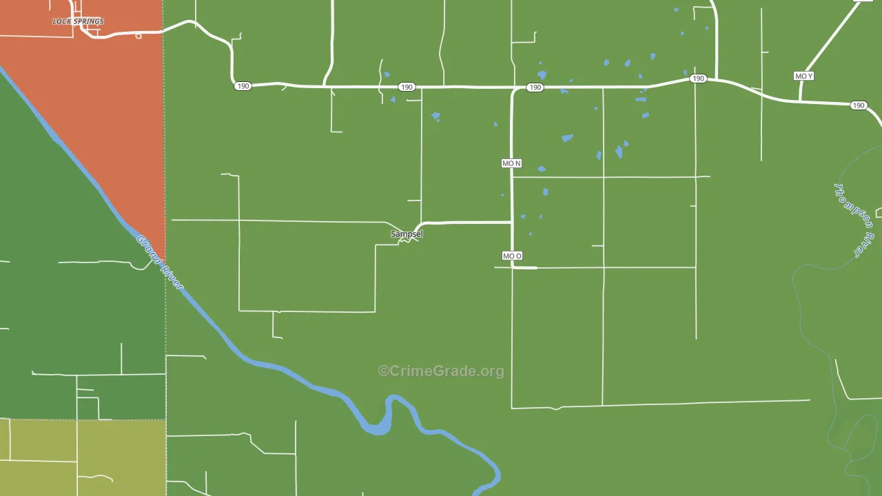 Sampsel, MO Map of Drug-Related Crime Rates