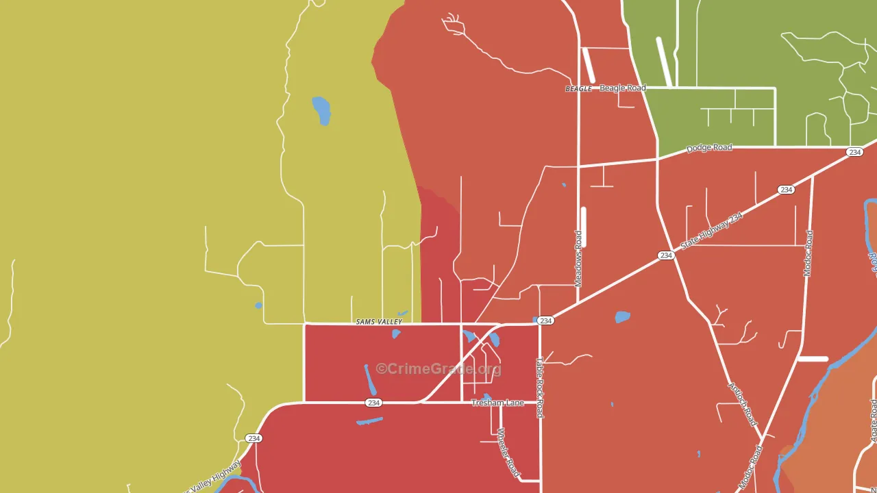 Sams Valley, OR Map of Drug-Related Crime Rates