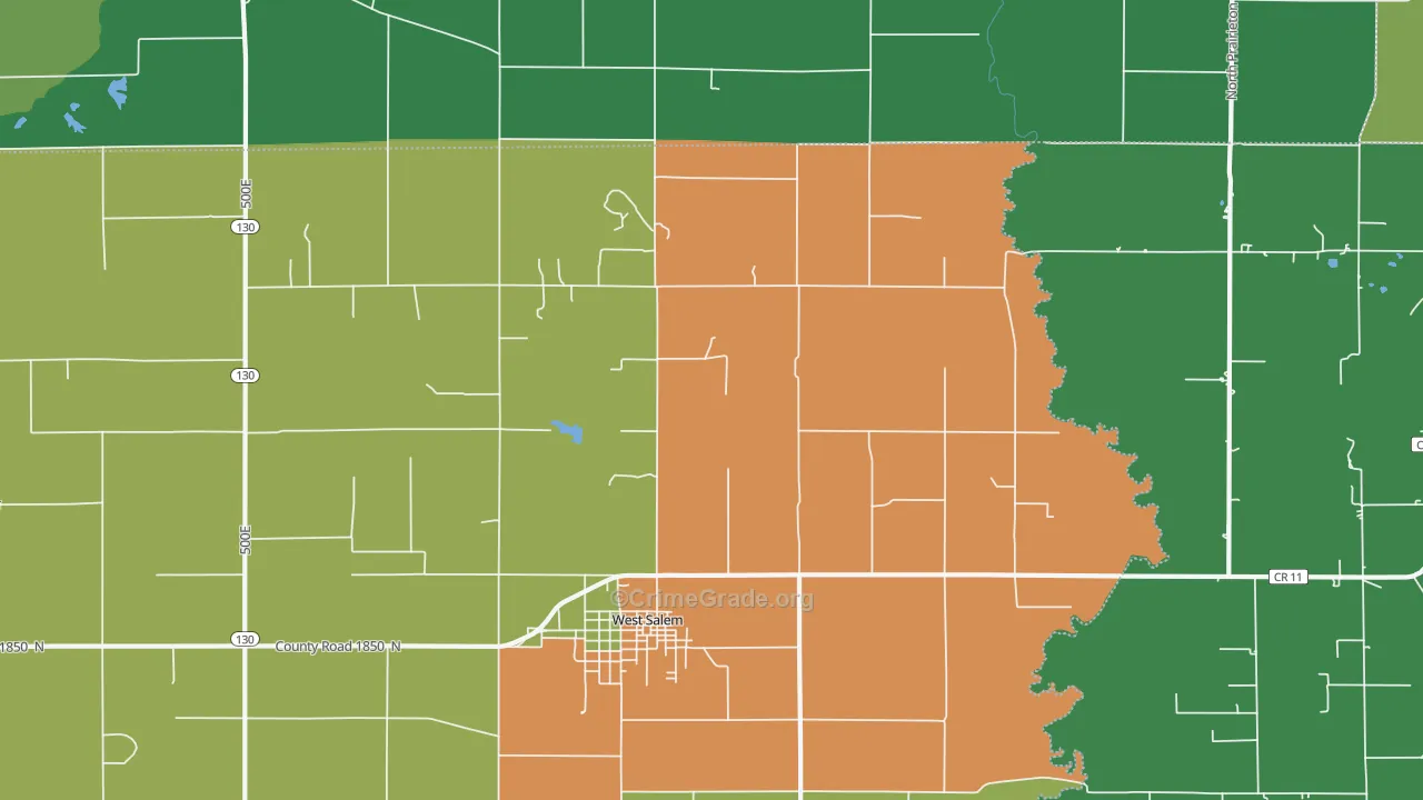 Samsville, IL Map of Drug-Related Crime Rates