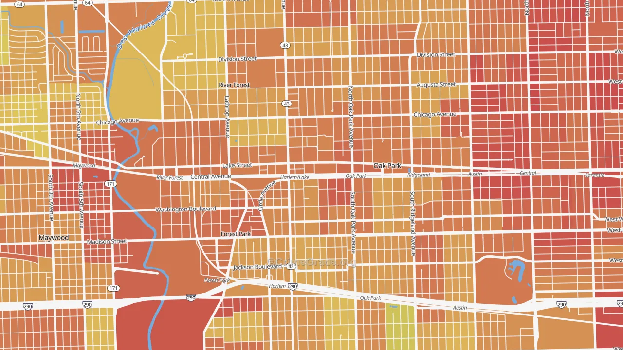 Samuel A Rothermel, Oak Park, IL Map of Drug-Related Crime Rates