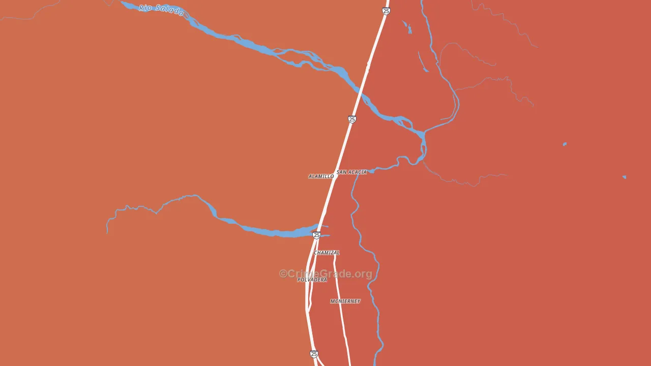 San Acacia, NM Map of Drug-Related Crime Rates