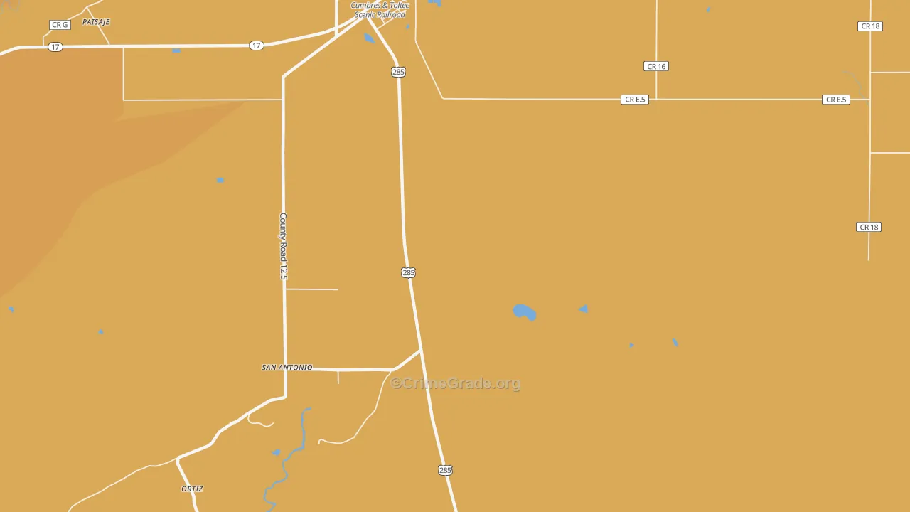 San Antonio, CO Map of Drug-Related Crime Rates
