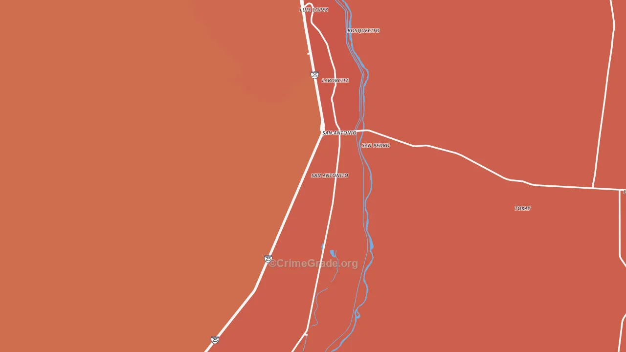 San Antonio, NM Map of Drug-Related Crime Rates