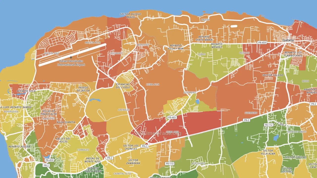San Antonio, PR Map of Drug-Related Crime Rates