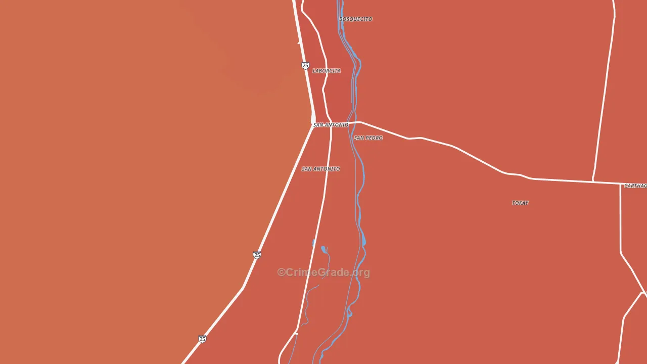 San Antonito, NM Map of Drug-Related Crime Rates