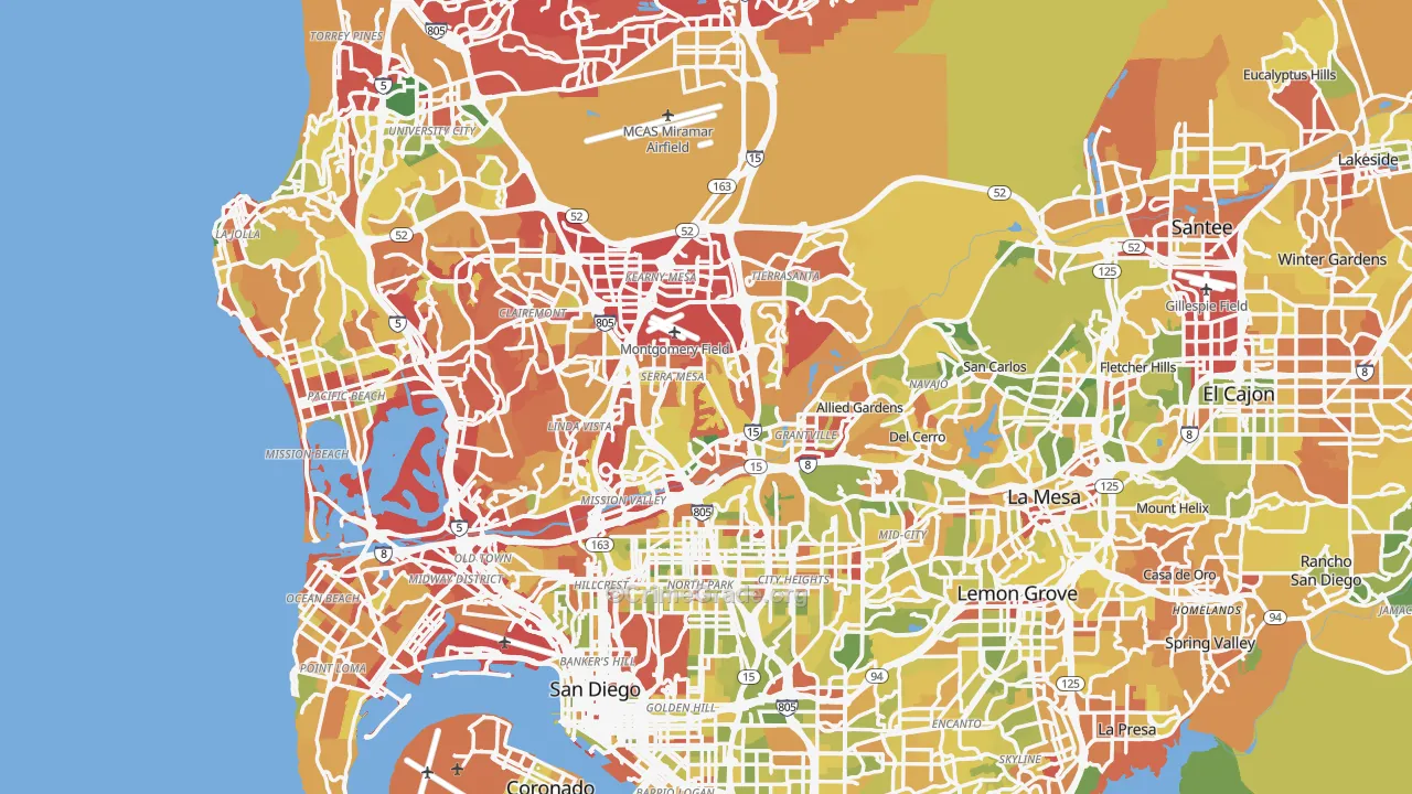 San Diego, CA Map of Drug-Related Crime Rates