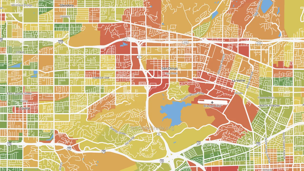 San Dimas, CA Map of Drug-Related Crime Rates