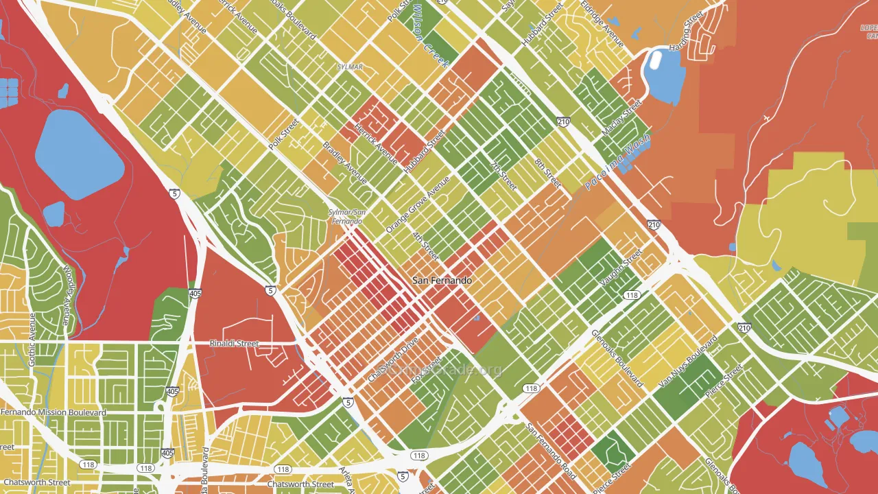 San Fernando, CA Map of Drug-Related Crime Rates