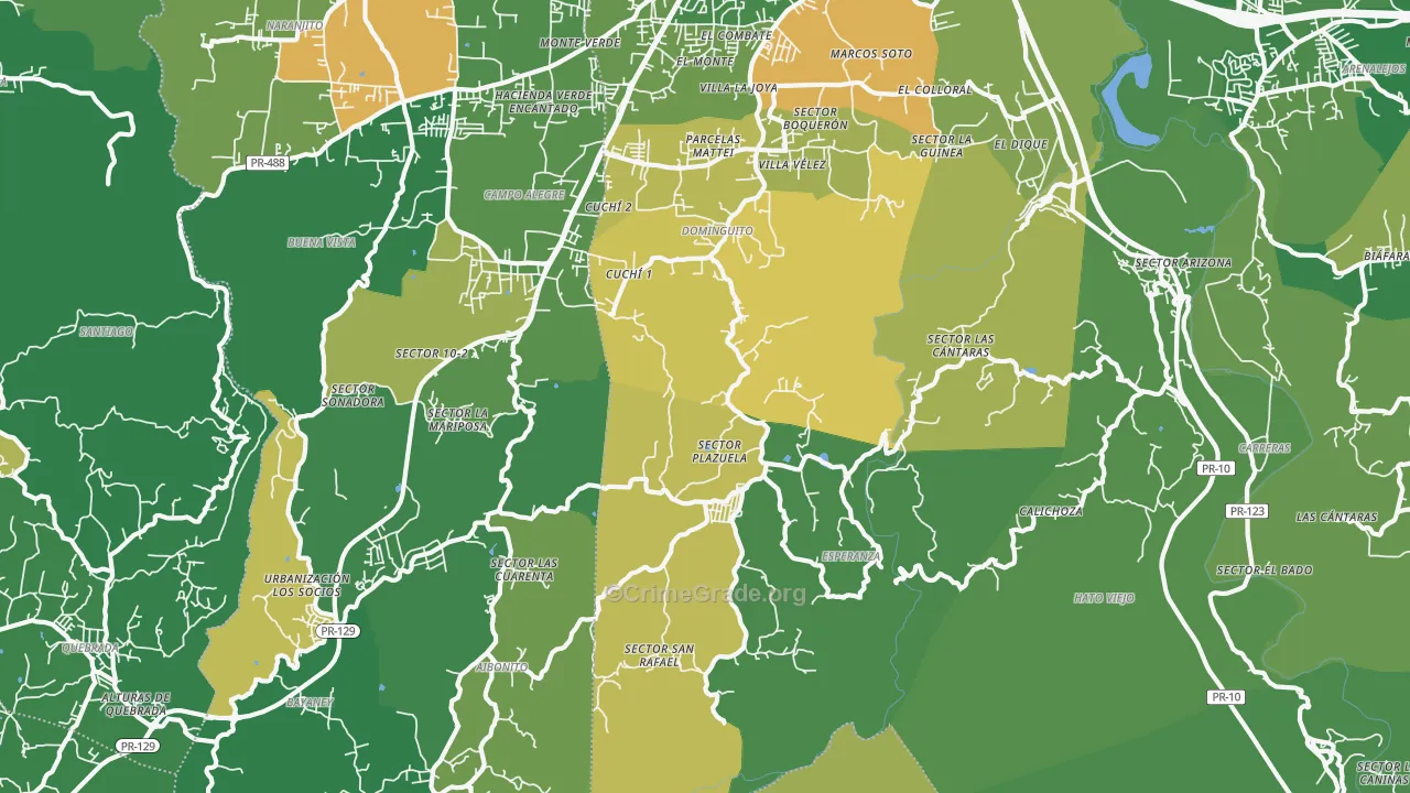 San Francisco, PR Map of Drug-Related Crime Rates