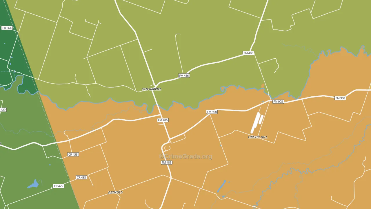 San Gabriel, TX Map of Drug-Related Crime Rates