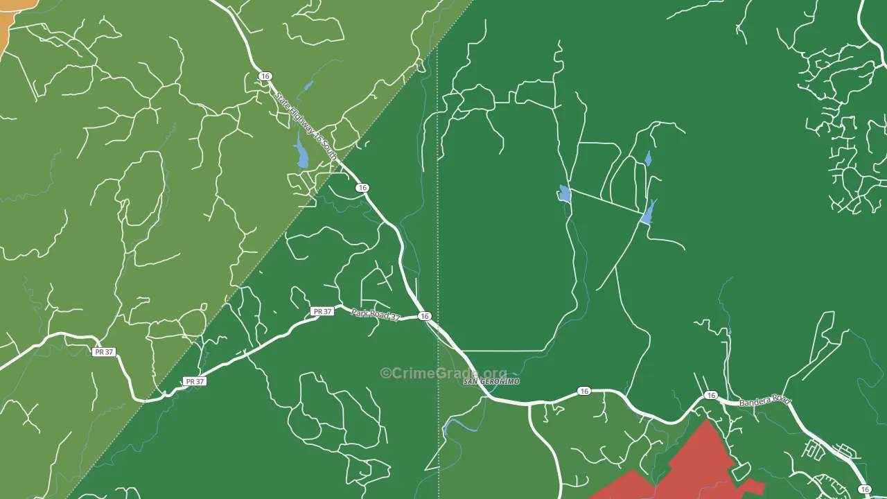 San Geronimo, TX Map of Drug-Related Crime Rates