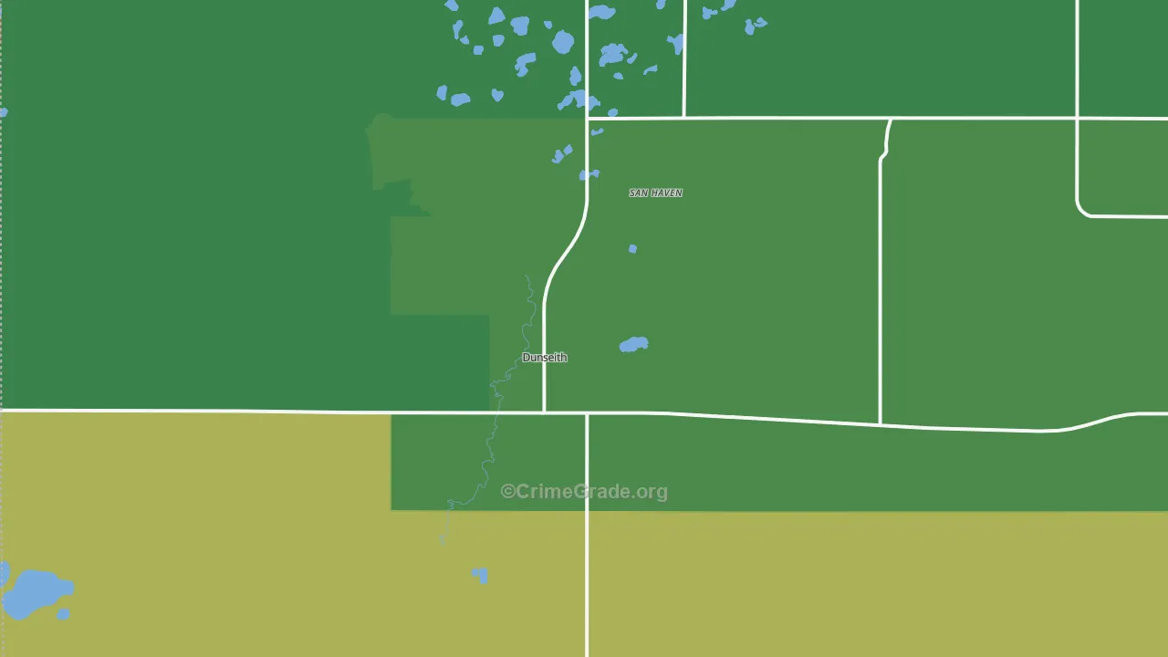 San Haven, ND Map of Drug-Related Crime Rates