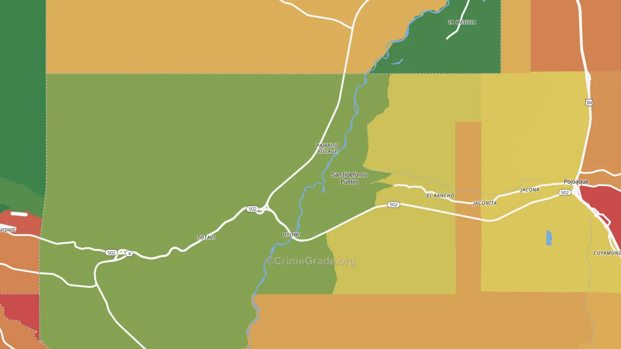 San Ildefonso Pueblo, NM Map of Drug-Related Crime Rates