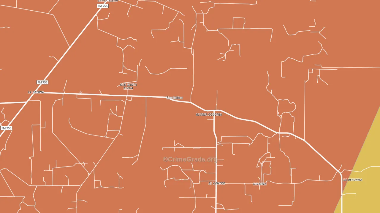 San Isidro, TX Map of Drug-Related Crime Rates