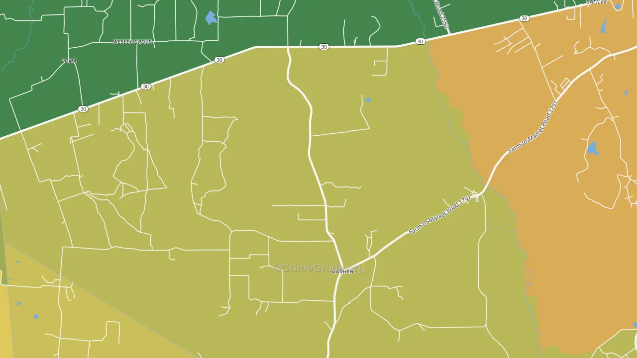 San Jacinto, TX Map of Drug-Related Crime Rates