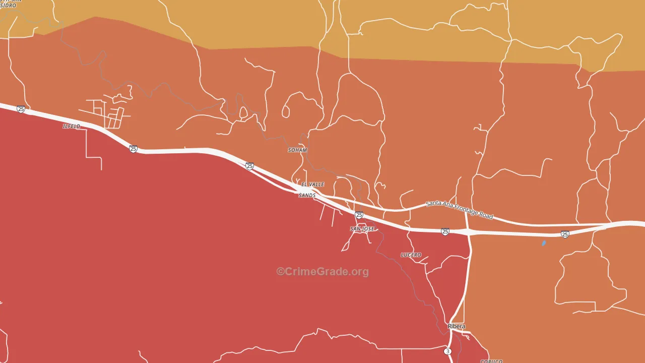 San Jose, NM Map of Drug-Related Crime Rates