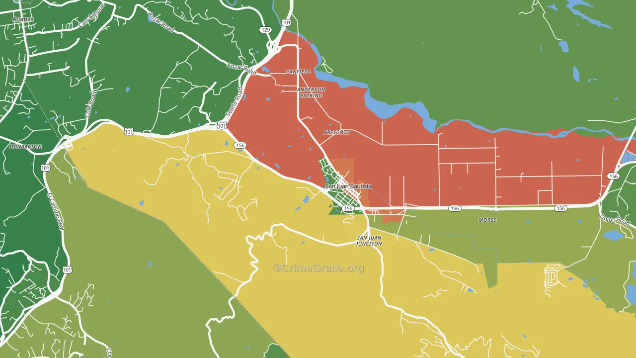 San Juan Bautista, CA Map of Drug-Related Crime Rates