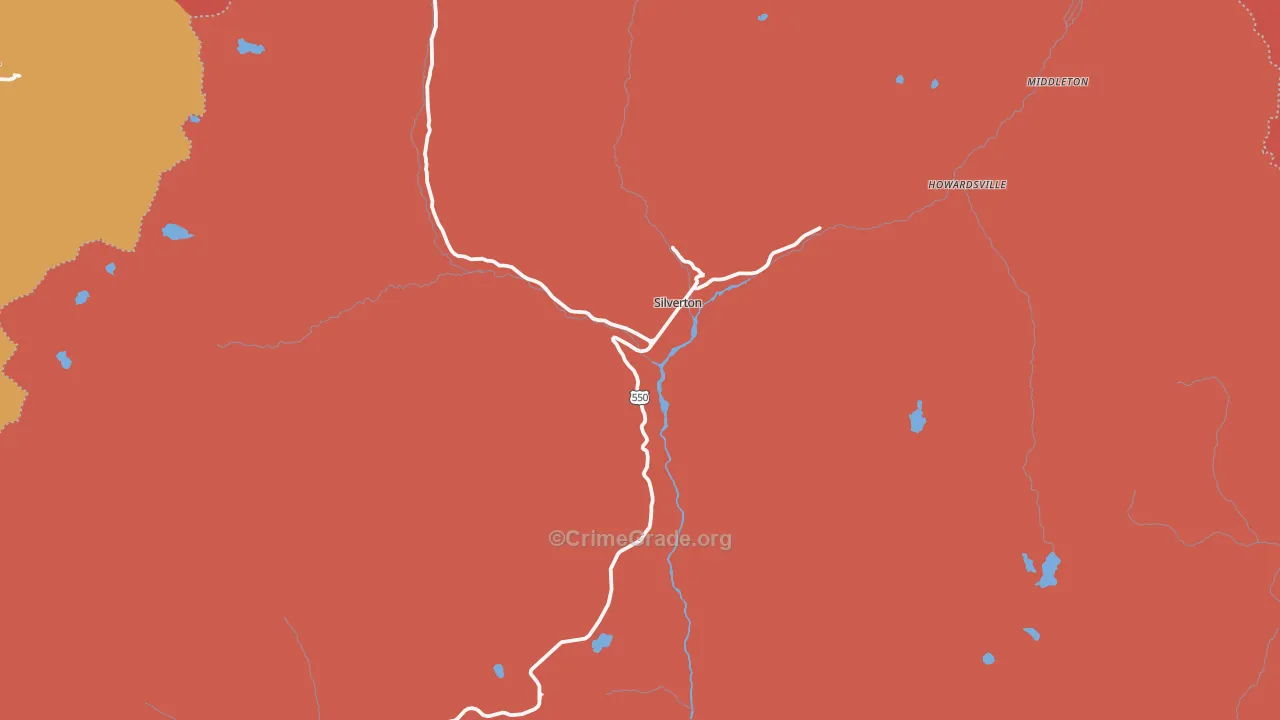 San Juan County, CO Map of Drug-Related Crime Rates